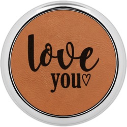 Love Quotes and Sayings Set of 4 Leatherette Round Coasters w/ Silver Edge