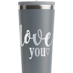 Love Quotes and Sayings RTIC Everyday Tumbler with Straw - 28oz - Grey - Double-Sided