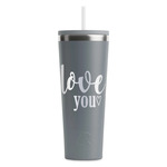 Love Quotes and Sayings RTIC Everyday Tumbler with Straw - 28oz - Grey - Single-Sided