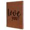 Love Quotes and Sayings Leather Sketchbook - Large - Double Sided - Angled View