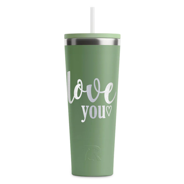 Custom Love Quotes and Sayings RTIC Everyday Tumbler with Straw - 28oz - Light Green - Double-Sided