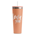Love Quotes and Sayings RTIC Everyday Tumbler with Straw - 28oz - Peach - Single-Sided