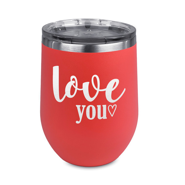 Custom Love Quotes and Sayings Stemless Stainless Steel Wine Tumbler - Coral - Double Sided