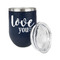 Love Quotes and Sayings Stainless Wine Tumblers - Navy - Double Sided - Alt View