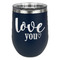 Love Quotes and Sayings Stainless Wine Tumblers - Navy - Double Sided - Front