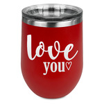 Love Quotes and Sayings Stemless Stainless Steel Wine Tumbler - Red - Double Sided