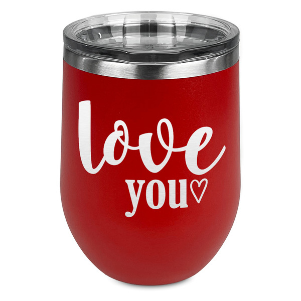 Custom Love Quotes and Sayings Stemless Stainless Steel Wine Tumbler - Red - Double Sided