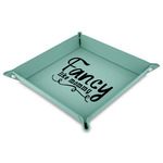 Mom Quotes and Sayings Faux Leather Dice Tray - 9" x 9"  - Teal