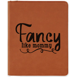 Mom Quotes and Sayings Leatherette Zipper Portfolio with Notepad - Single Sided