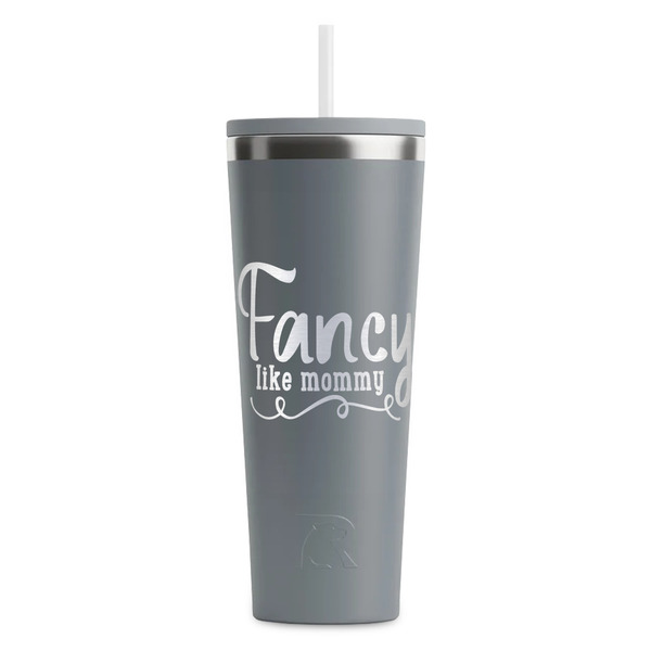 Custom Mom Quotes and Sayings RTIC Everyday Tumbler with Straw - 28oz - Grey - Single-Sided