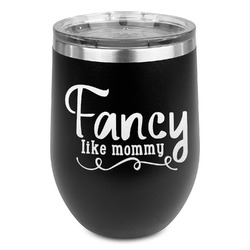 Mom Quotes and Sayings Stemless Stainless Steel Wine Tumbler - Black - Single Sided