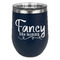 Mom Quotes and Sayings Stainless Wine Tumblers - Navy - Double Sided - Front