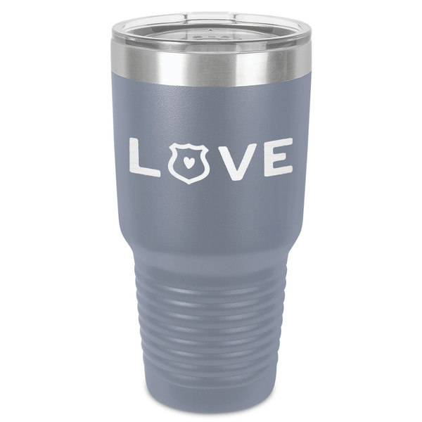 Custom Police Quotes and Sayings 30 oz Stainless Steel Tumbler - Grey - Single-Sided