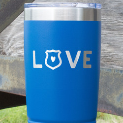 Police Quotes and Sayings 20 oz Stainless Steel Tumbler - Royal Blue - Single Sided