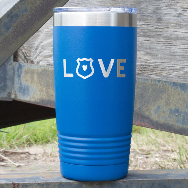 Custom Police Quotes and Sayings 20 oz Stainless Steel Tumbler - Royal Blue - Double Sided