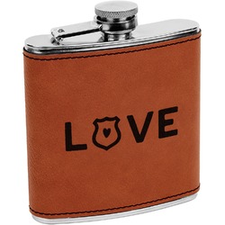 Police Quotes and Sayings Leatherette Wrapped Stainless Steel Flask