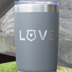 Police Quotes and Sayings 20 oz Stainless Steel Tumbler - Grey - Double Sided