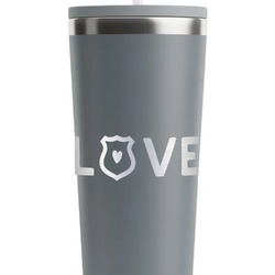 Police Quotes and Sayings RTIC Everyday Tumbler with Straw - 28oz - Grey - Double-Sided