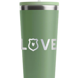 Police Quotes and Sayings RTIC Everyday Tumbler with Straw - 28oz - Light Green - Double-Sided