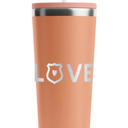 Police Quotes and Sayings RTIC Everyday Tumbler with Straw - 28oz - Peach - Double-Sided