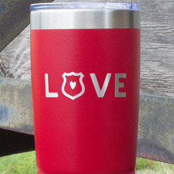 Police Quotes and Sayings 20 oz Stainless Steel Tumbler - Red - Double Sided