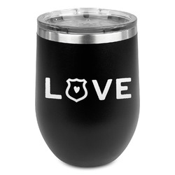 Police Quotes and Sayings Stemless Stainless Steel Wine Tumbler - Black - Single Sided