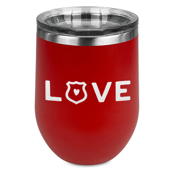 Custom Police Quotes and Sayings Stemless Stainless Steel Wine Tumbler - Red - Double Sided