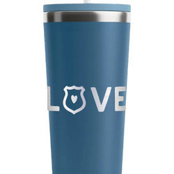 Police Quotes and Sayings RTIC Everyday Tumbler with Straw - 28oz - Steel Blue - Double-Sided