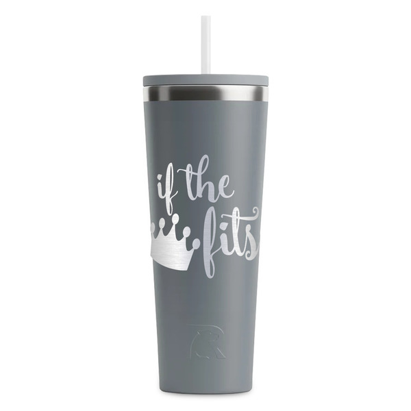 Custom Princess Quotes and Sayings RTIC Everyday Tumbler with Straw - 28oz - Grey - Single-Sided