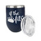 Princess Quotes and Sayings Stainless Wine Tumblers - Navy - Double Sided - Alt View