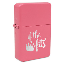 Princess Quotes and Sayings Windproof Lighter - Pink - Double Sided & Lid Engraved