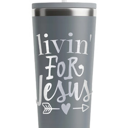 Religious Quotes and Sayings RTIC Everyday Tumbler with Straw - 28oz - Grey - Double-Sided