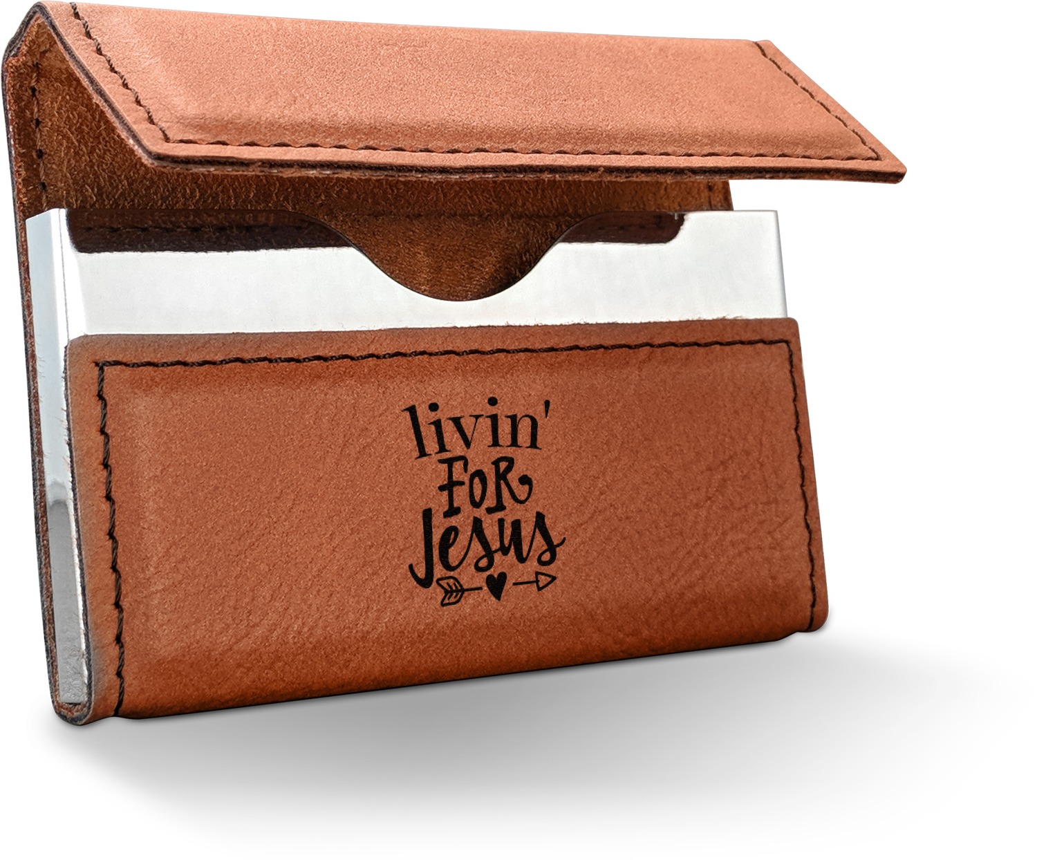 engraved leather business card holder