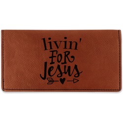 Religious Quotes and Sayings Leatherette Checkbook Holder - Double Sided (Personalized)
