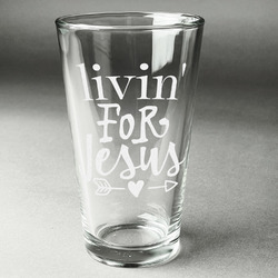 Religious Quotes and Sayings Pint Glass - Engraved (Single)