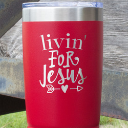 Religious Quotes and Sayings 20 oz Stainless Steel Tumbler - Red - Double Sided