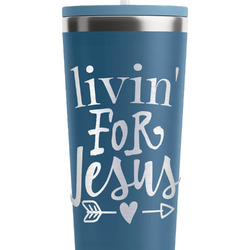 Religious Quotes and Sayings RTIC Everyday Tumbler with Straw - 28oz - Steel Blue - Double-Sided