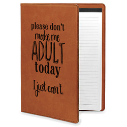 Funny Quotes and Sayings Leatherette Portfolio with Notepad - Large - Double Sided