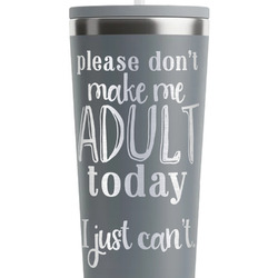 Funny Quotes and Sayings RTIC Everyday Tumbler with Straw - 28oz - Grey - Double-Sided