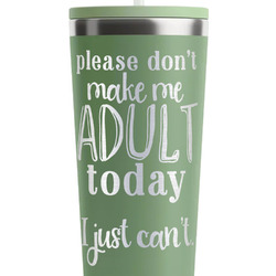 Funny Quotes and Sayings RTIC Everyday Tumbler with Straw - 28oz - Light Green - Single-Sided