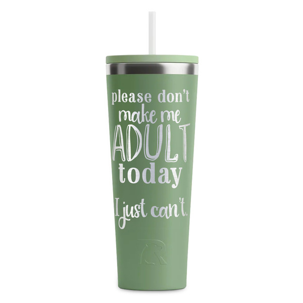 Custom Funny Quotes and Sayings RTIC Everyday Tumbler with Straw - 28oz - Light Green - Double-Sided