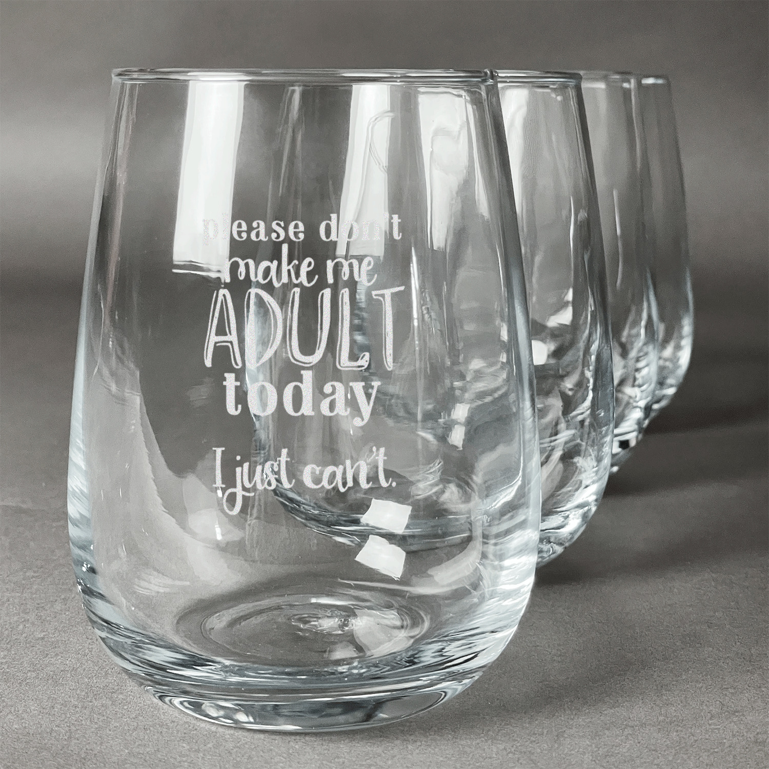Funny Quotes And Sayings Stemless Wine Glasses Set Of 4 Personalized