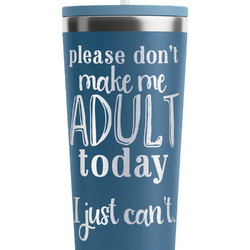 Funny Quotes and Sayings RTIC Everyday Tumbler with Straw - 28oz - Steel Blue - Double-Sided