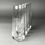 Sister Quotes and Sayings Champagne Flute - Stemless Engraved - Set of 4