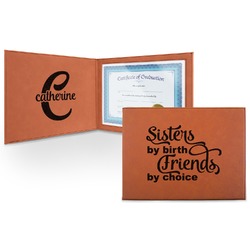Sister Quotes and Sayings Leatherette Certificate Holder