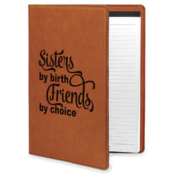 Sister Quotes and Sayings Leatherette Portfolio with Notepad - Large - Double Sided