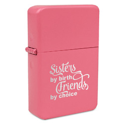 Sister Quotes and Sayings Windproof Lighter - Pink - Double Sided & Lid Engraved