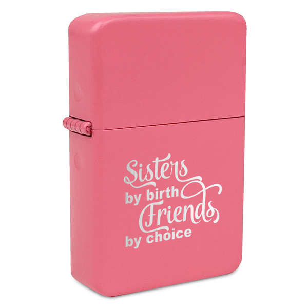 Custom Sister Quotes and Sayings Windproof Lighter - Pink - Single Sided