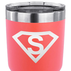 Super Hero Letters 30 oz Stainless Steel Tumbler - Coral - Double Sided (Personalized)