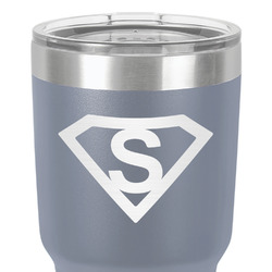 Super Hero Letters 30 oz Stainless Steel Tumbler - Grey - Double-Sided (Personalized)